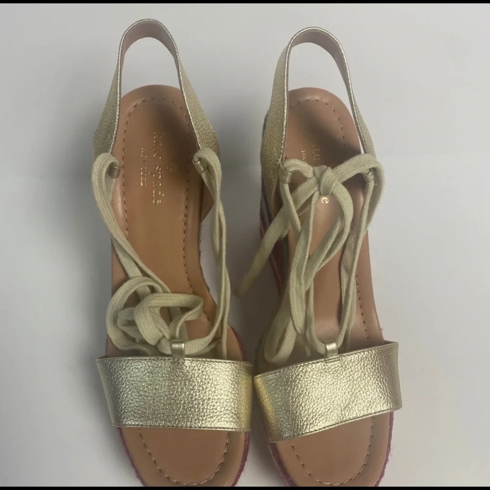 NEW Kate Spade Wedges Espadrilles Daisy Rainbow 8 - Picture 6 of 8